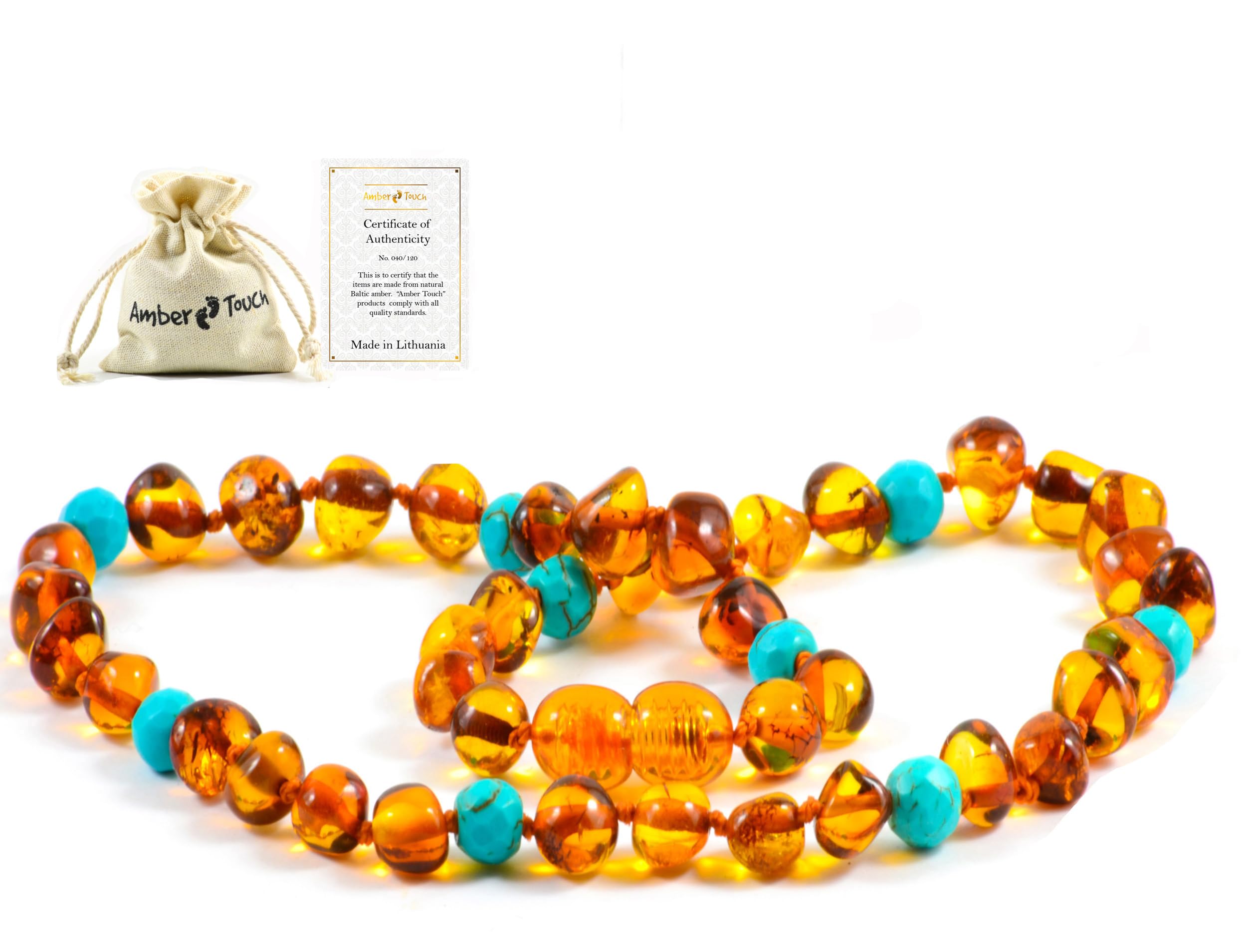Baltic Amber Necklace - Natural Amber from Baltic Region, Genuine Amber 13 inch.