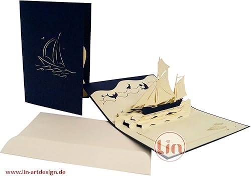 Miniatura 4 de LIN17051, tarjetas de felicitación 3D emergentes, cumpleaños, todas las ocasiones, vale de viaje, regalo de dinero, vela, N104