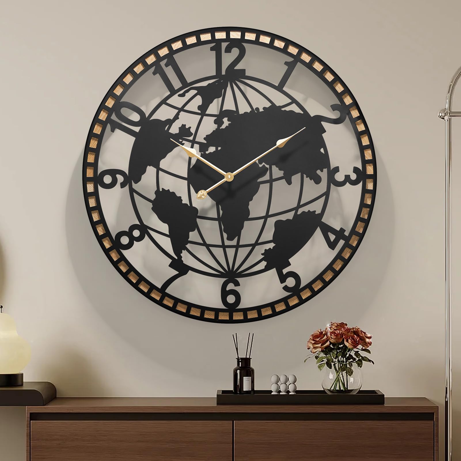Horloge murale rustique pour cuisine de ferme et salon chaleureux