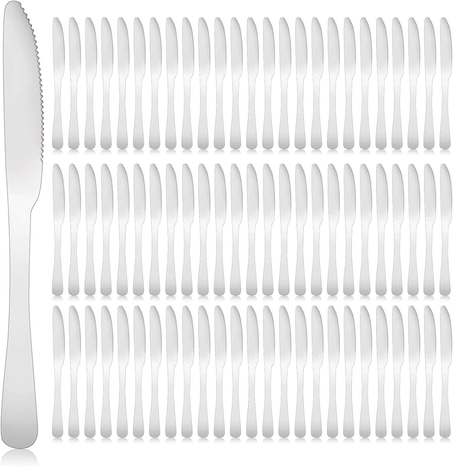 160-Piece Stainless Steel Dinner Knife Set: 8.7 Inch Serrated Table Knives, Perfect for Home, Restaurant, and Large Gatherings
