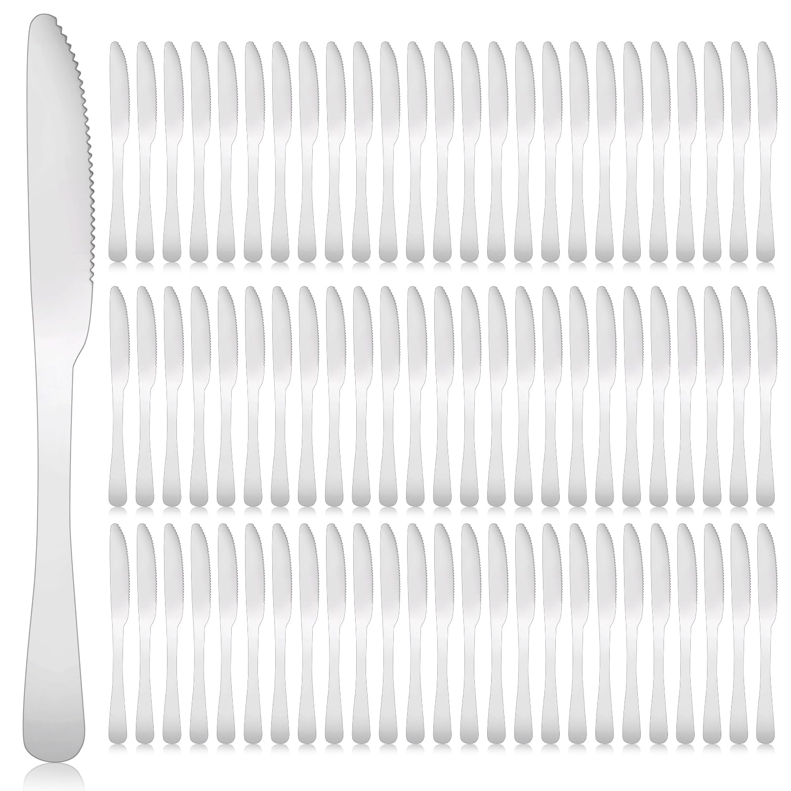160 Pcs Stainless Steel Dinner Knives 8.7 Inches Table Knives Set Spreader Knives Silverware Durable Butter Knife for Steak Cost-effective Knives for Home, Restaurant, Kitchen,Dishwasher Safe