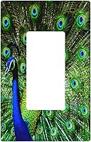 Vista 9 de Cubierta decorativa para toma de corriente de pavo real, cubierta de salida de 1 banda, cubierta de placa de interruptor de luz, placas