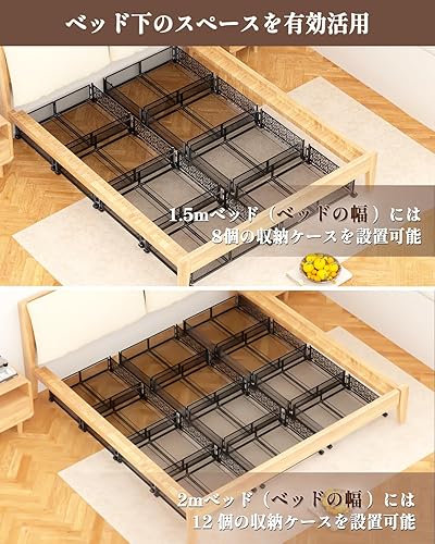 Miniatura 4 de Almacenamiento debajo de la cama con ruedas, cajón de almacenamiento plegable debajo de la cama, montaje sin herramientas, contenedor de metal