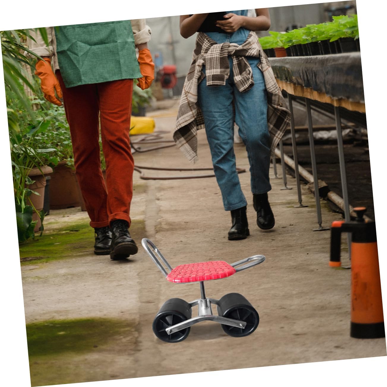 2pcs Garden Stool Wheels for Weeding Portable Garden Seat Accessory Lightweight Rolling Stool Wheels for Gardening Space-Saving Design for