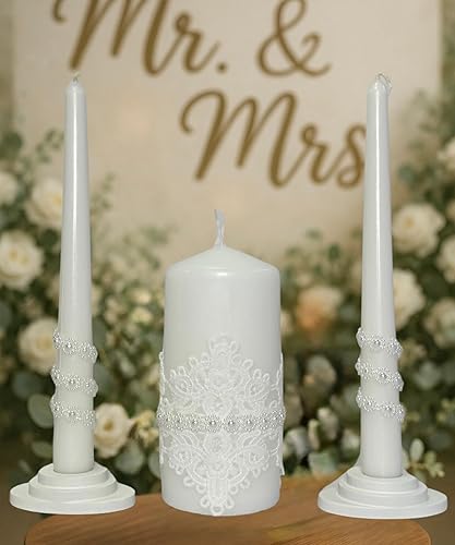 Miniatura 6 de Magik Life Unity - Juego de velas Ceremonia de boda y recepción Pilar de 6 pulgadas y dos velas cónicas de 10 pulgadas Velas de unidad de larga