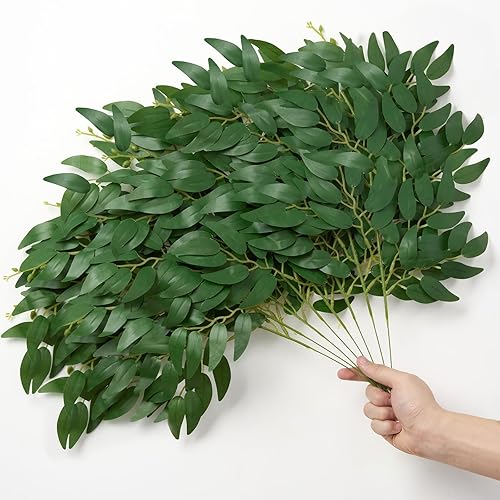 24pcs Artificial Italian Ruscus Greenery Stems Picks 22" Faux Silk