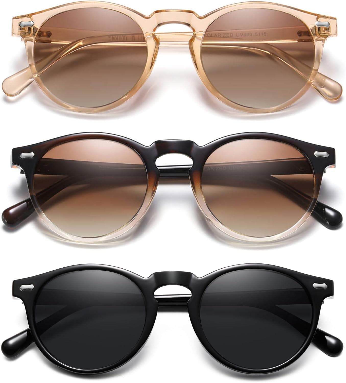 Retro Small Round Polarized Sunglasses for Women Vintage Style Circle Sun Glasses UV Protection