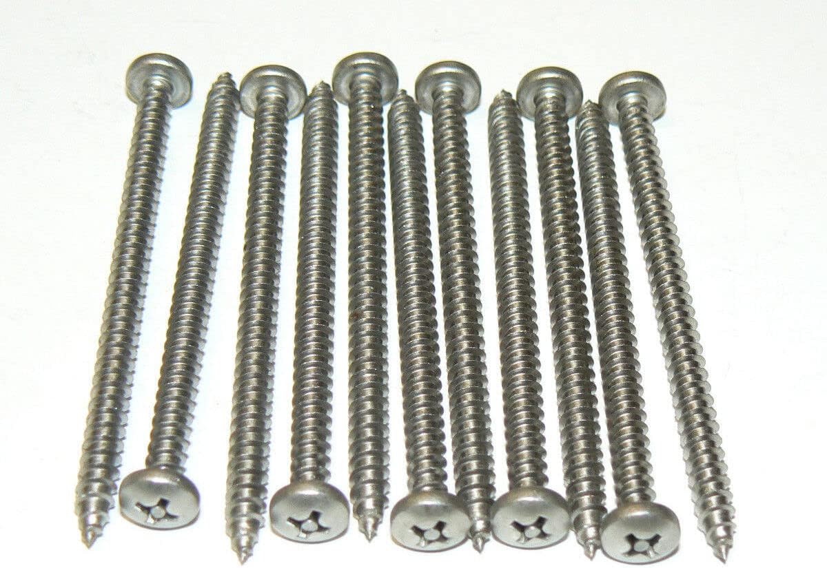 #8 x 2 1/2" Pan Head Phillips-Pin Security S/S Sheet Metal Screws - 25 Pcs. HQ