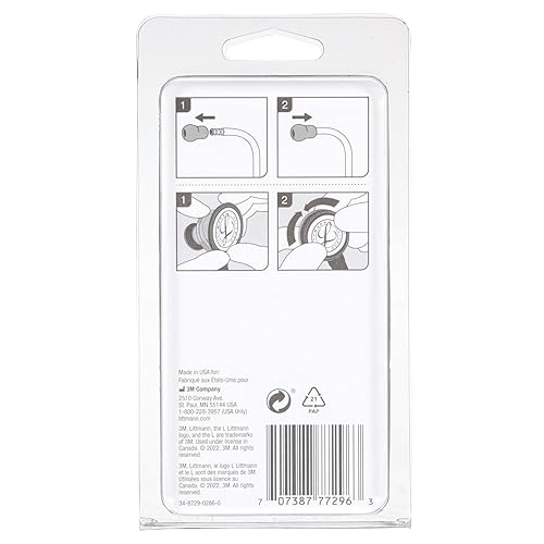 Miniatura 2 de 3M Littmann Kit de piezas de repuesto para estetoscopio, negro, compatible con Classic II S.E., incluye orejeras pequeñas de sellado suave,