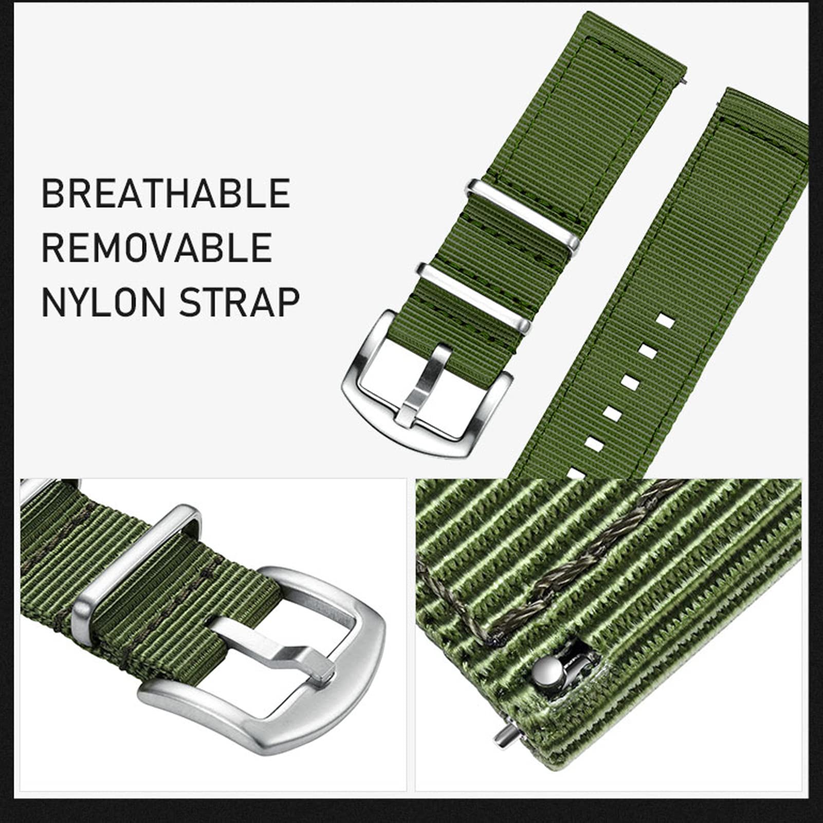 FORSINING Herren-Armbanduhr, automatisch, mechanisch, mit Lederband, modisch, Business, analog, Datumsanzeige, Uhren, wasserdicht, grün, Armband