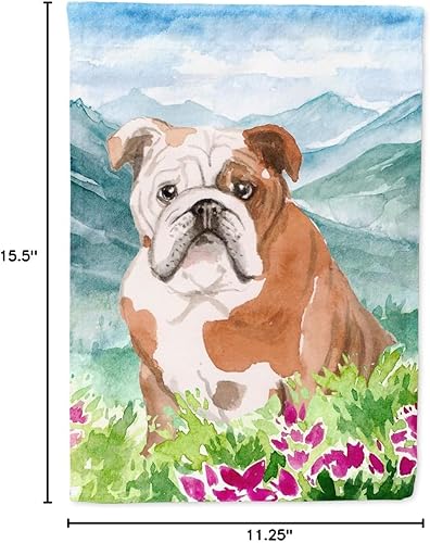 Miniatura 7 de Caroline's Treasures CK1979GF - Bandera de Bulldog Inglés con diseño de flores montorias, tamaño de jardín, multicolor
