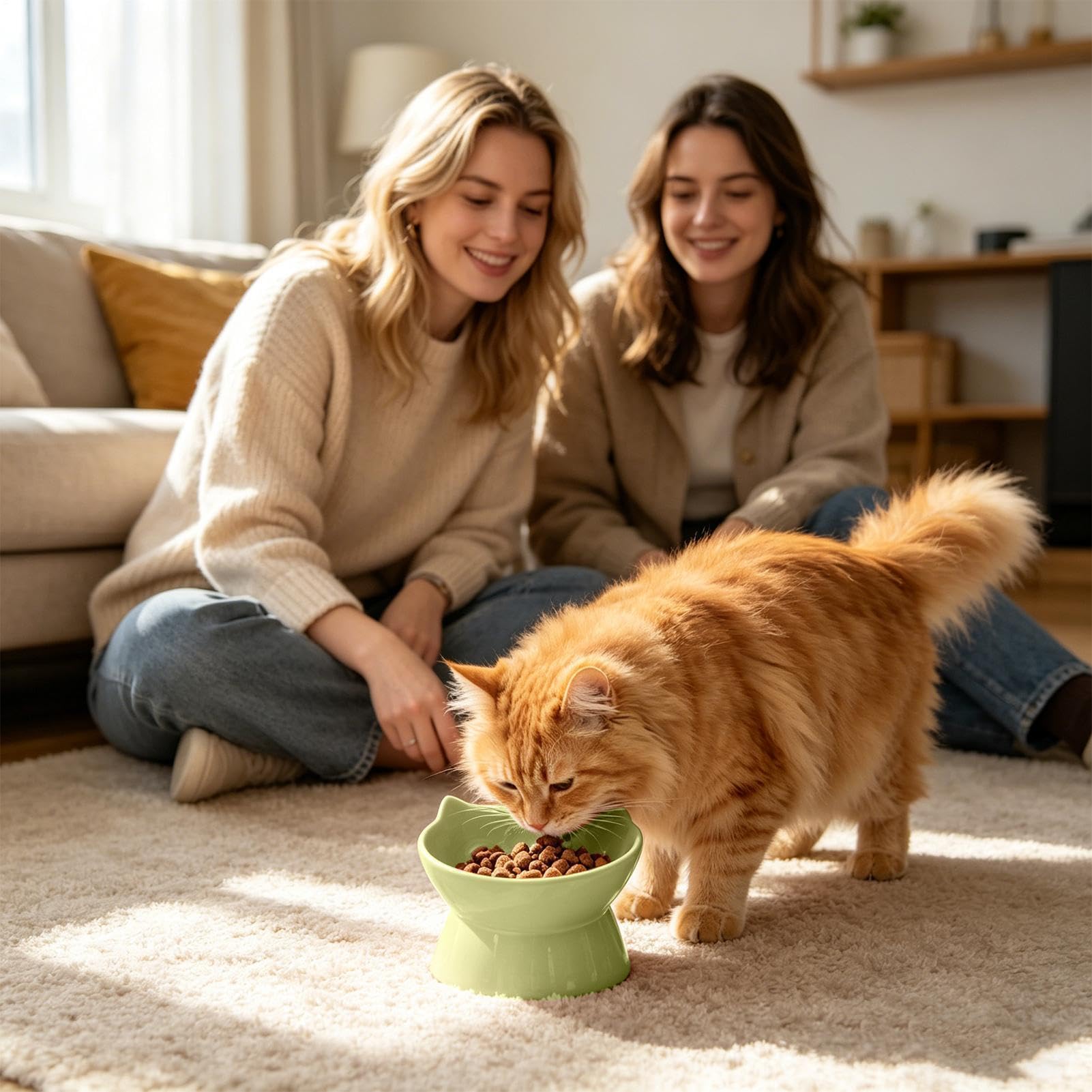 Gamelle Surélevée Pour Chat Distributeur De Nourriture Lente En Céramique