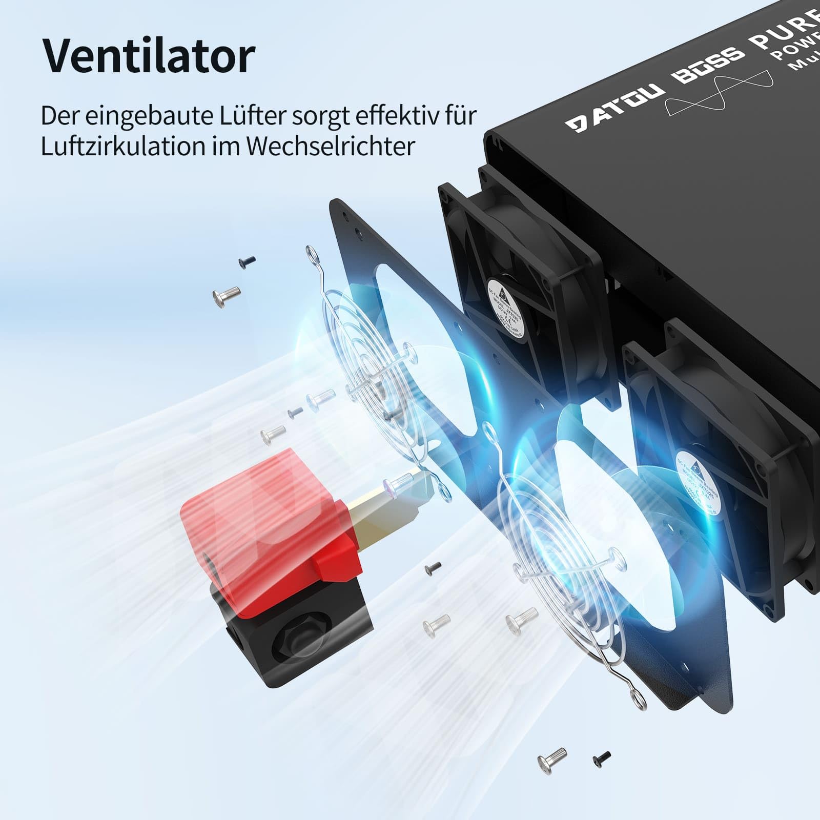 DATOUBOSS Convertisseur 24v 220v Pur Sinus 3500W/7000W Onduleur, 1 Prise EU, Écran LCD, Télécommande sans Fil – Convertisseur pour Voiture, Camion, Camping-Car, Urgence