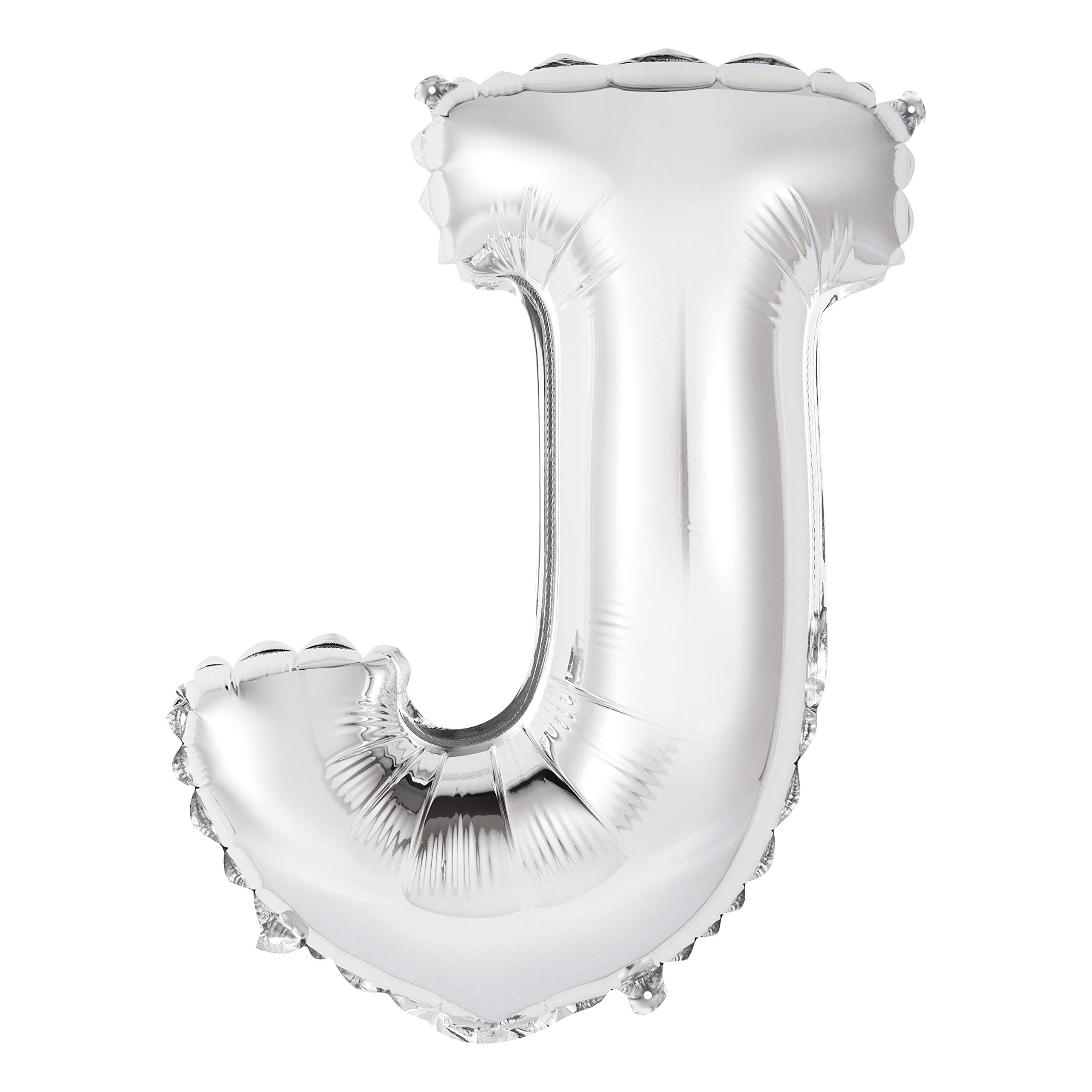 J- Shaped Silver Foil Balloon (35cm) - Stylish Party Decor for Birthdays, Anniversaries & Celebrations - 1 Pc