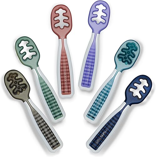 Miniatura 10 de NumNum Juego de Cucharas para Bebé, Baby Essentials Pre-Cuchara GOOtensils para 6+ Meses, Cucharas de Autoalimentación de Primera Etapa para Destete