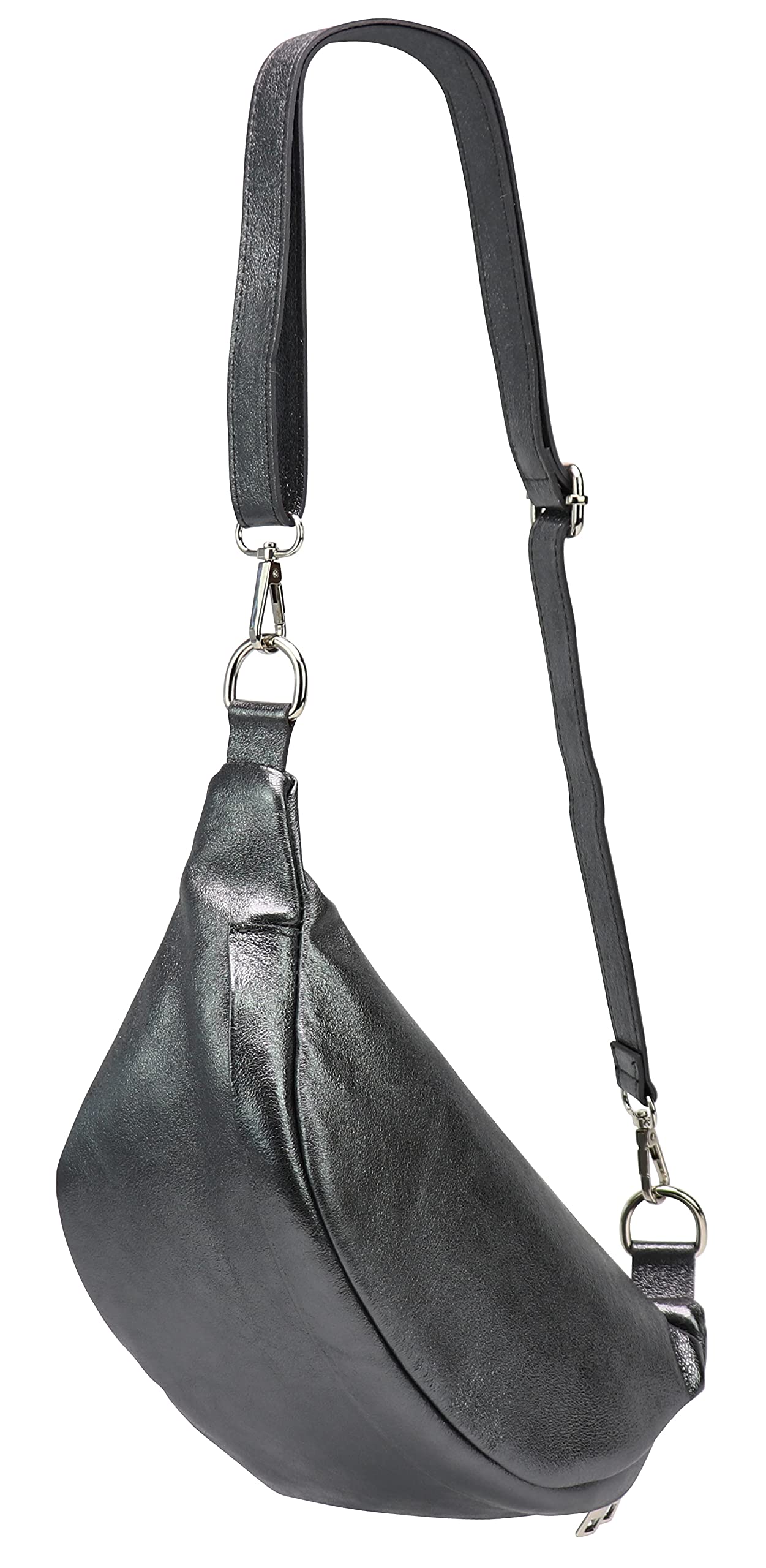 SH Leder ® Torba biodrowa z prawdziwej skóry dla kobiet i mężczyzn, uniseks, na festiwal, podróż, torba na brzuch, średniej wielkości, torba crossbody, damska skórzana torba 32 x 17 cm, Marie G528