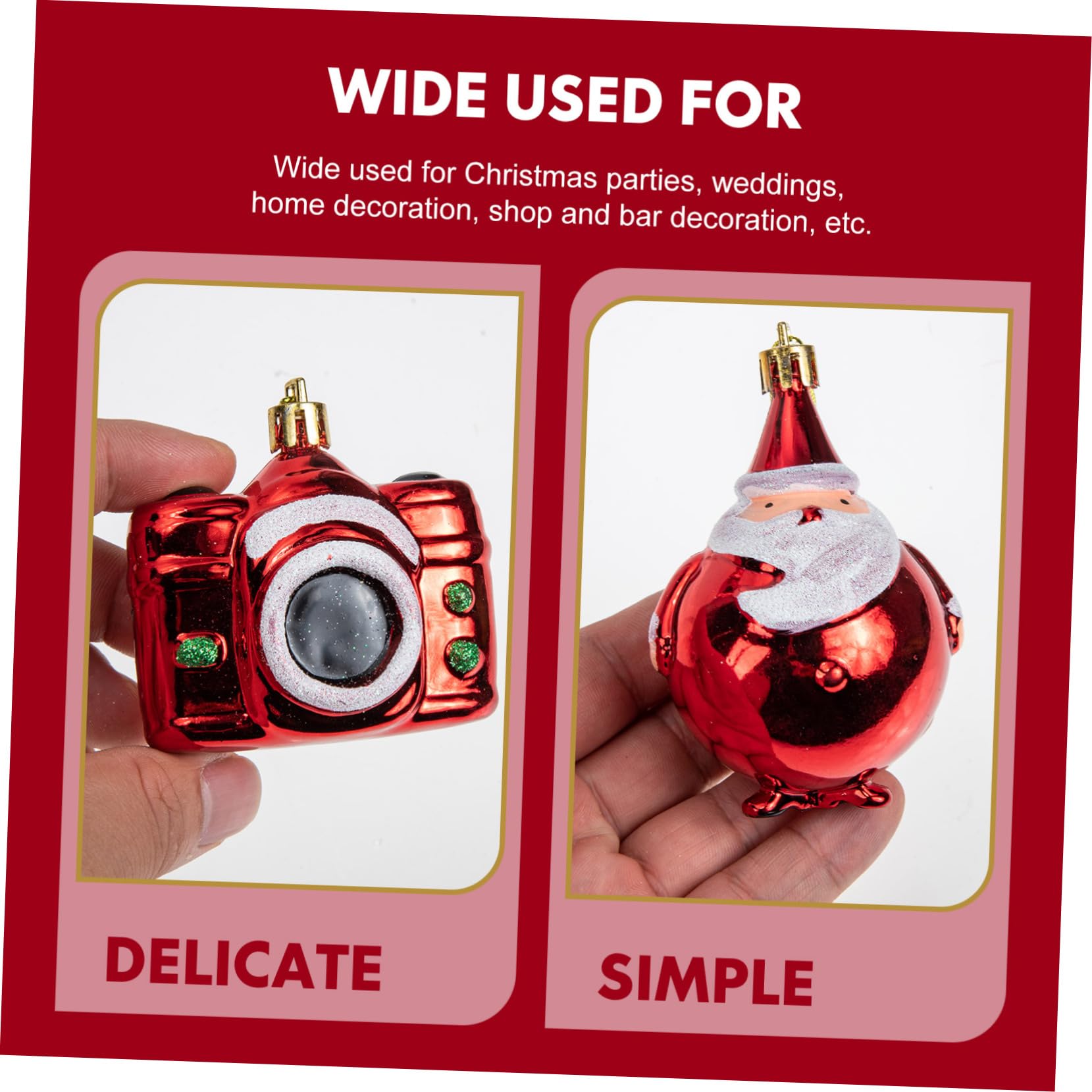 Ciieeo 30 Piezas decoración del árbol de Navidad Colgantes navideños Manualidades navideñas Decoraciones del árbol de Navidad Adorno Rojo decoración de árbol de Navidad de plástico