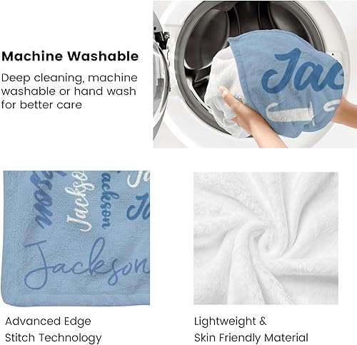 Miniatura 6 de Manta personalizada con nombre para adultos y niños, manta de franela personalizada (color 02, 40 x 50 pulgadas)