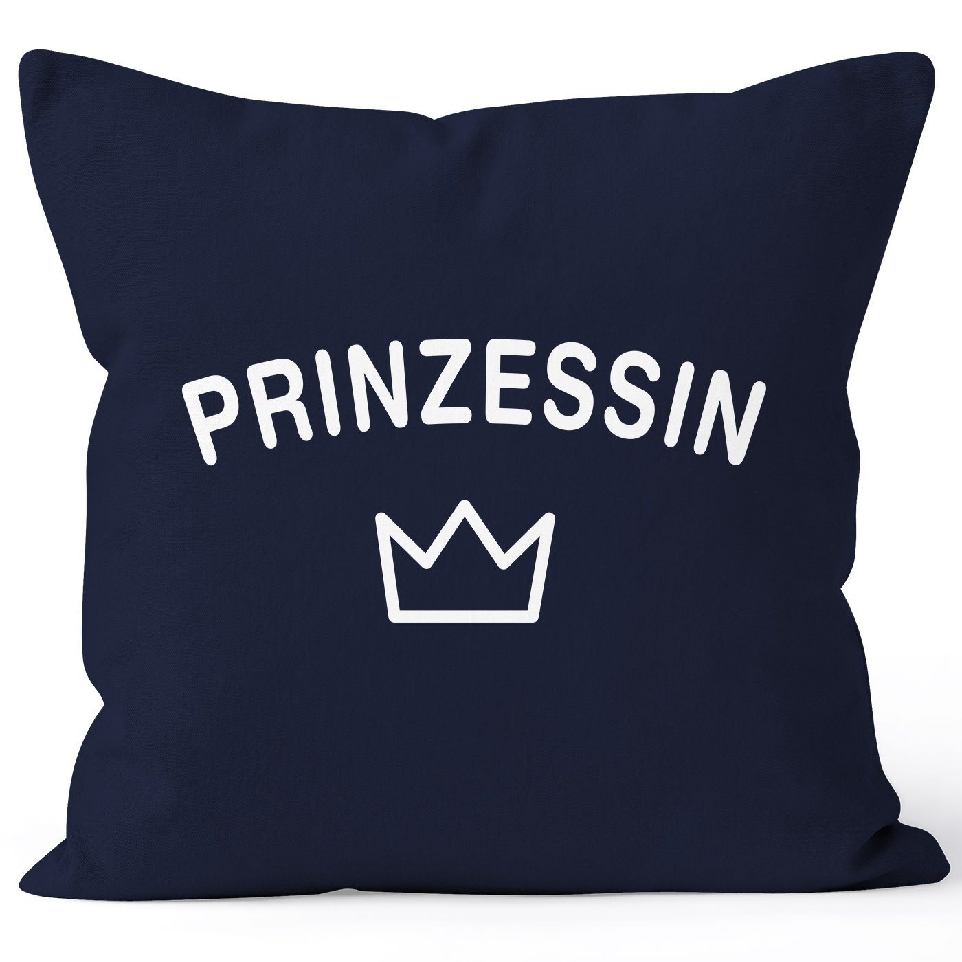 Coussin de décoration couronne princesse bleu marine pour chambre et salon