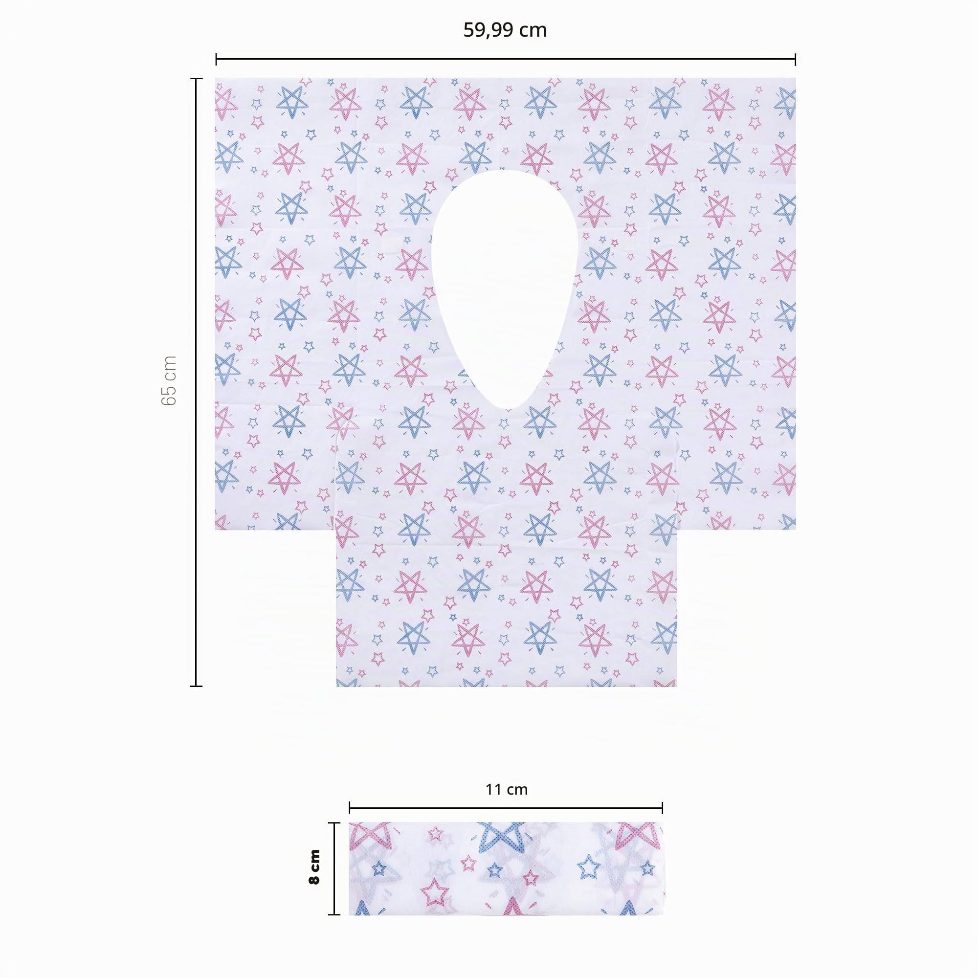 Copriwater Monouso Antibatterico 65x60 cm Impermeabile Portatile WC Cover 30 Pezzi