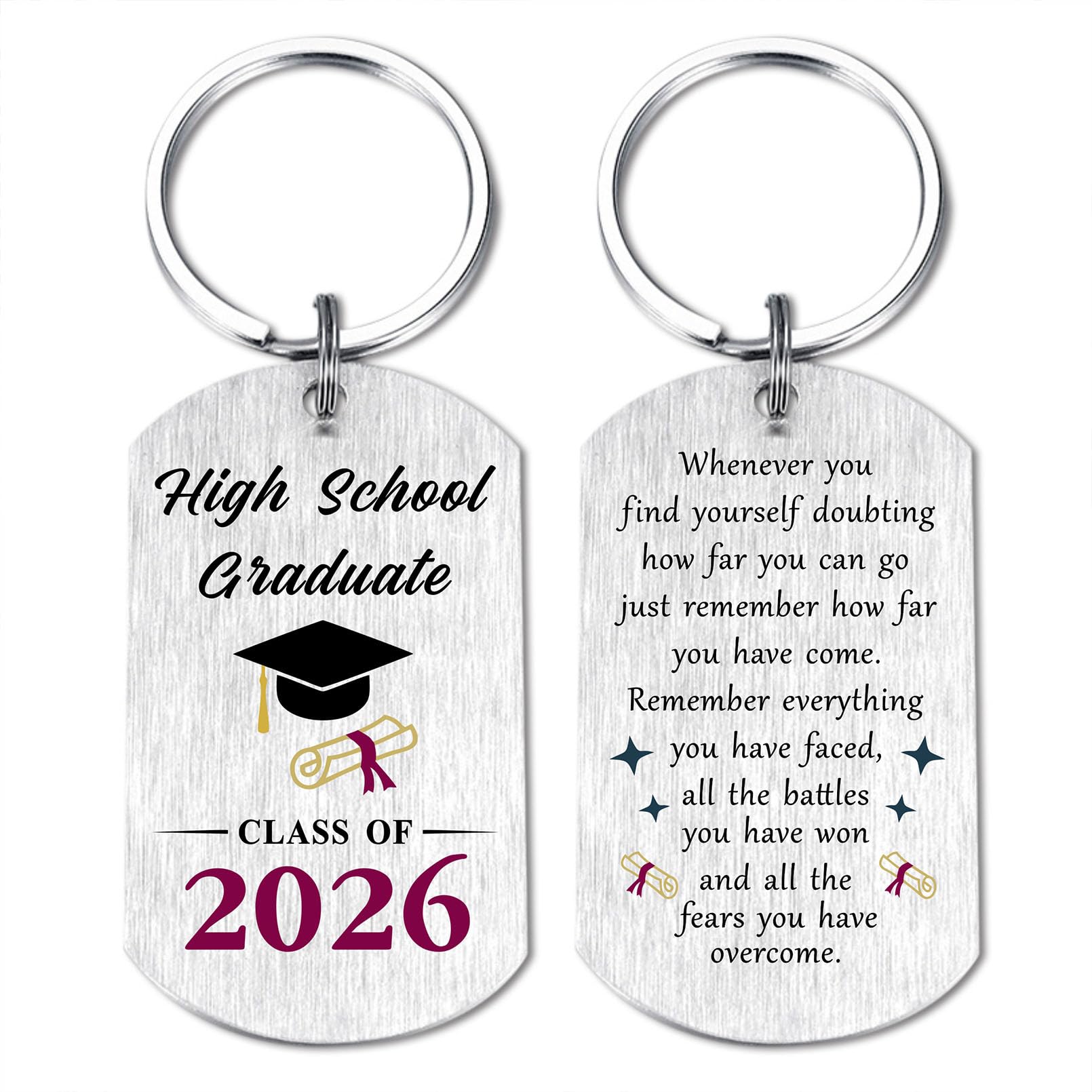 Viayen Graduation Gifts for Men Women - Graduation Decorations Class of 2025 Keychain for High Middle School College PHD MBA