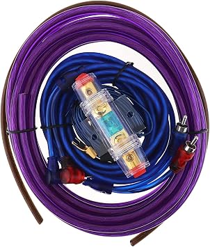 6 Gauge Amplifier Kit Amplifier Install Flexible Wiring Complete 4 Ga Installation Cables for Installer, Purple