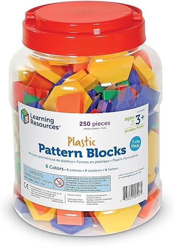 Miniatura 3 de Learning Resources Bloques de patrón, 0.4 in, plástico, varios colores, juego de 250