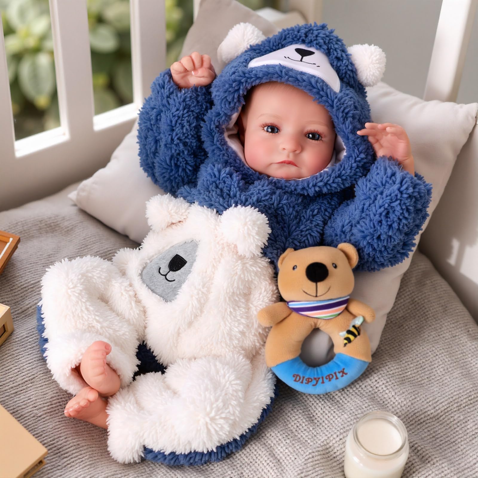 BABESIDE Reborn-Babypuppe Aiden 20 Zoll Lebensechter Junge Realistisches Neugeborenes Wie Echte Babys Puppen Weicher Stoffkörper Offene Augen Sammler-Therapiegeschenk