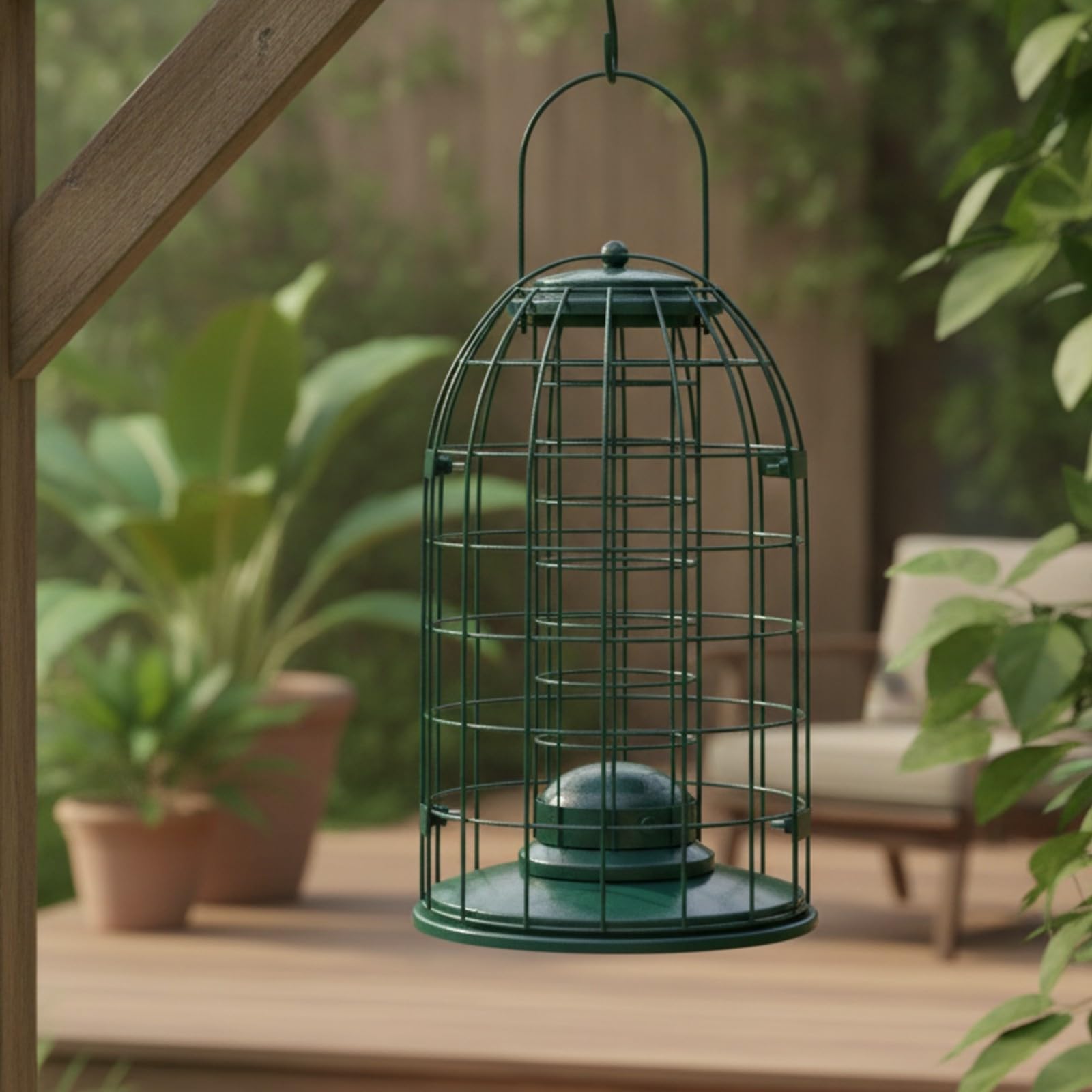 MERIGLARE Mangeoire Anti-Écureuil | Résistante pr Intempéries, Mangeoire à Oiseaux Suspendue, Transparent, pr Terrasse