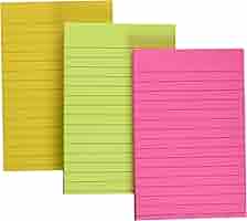 Foglietti Adesivi A Righe D.RECT 98x150mm - Blocco Da 100 Fogli Fluorescenti E Riposizionabili