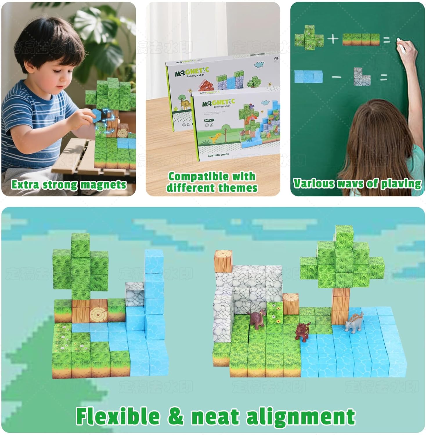 Magnetic Blocks Dinosaur 200PCS STEM Toys for Kids Ages 3-8, Magnet Building Blocks Educational Construction Kit, Creative Magnetic Tiles Stacking Blocks，Birthday Gifts for Toddler Boys