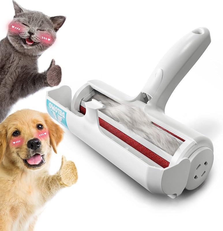 Rolo Removedor de Pelos de Cães e Gatos DELOMO Reutilizável Manual com Compartimento Coletor