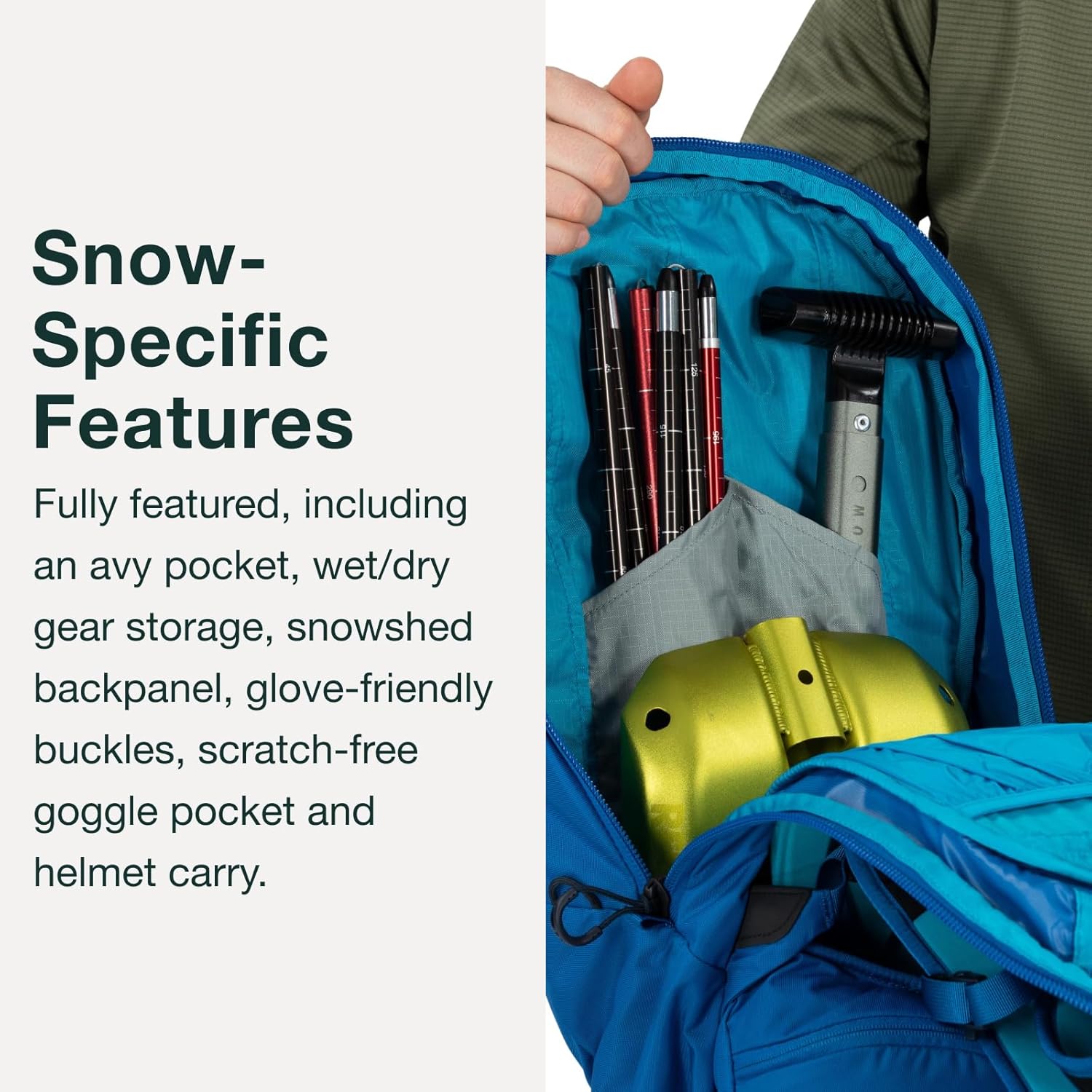 Osprey Kamber 20L Men's Backcountry Ski and Snowboard Backpack, Alpine Blue