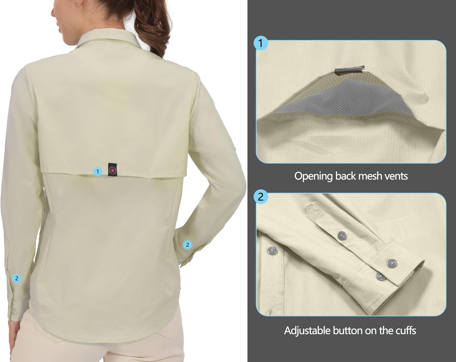 Little Donkey Andy Women's UV Protection Long Sleeve Fishing Shirt - Image 5