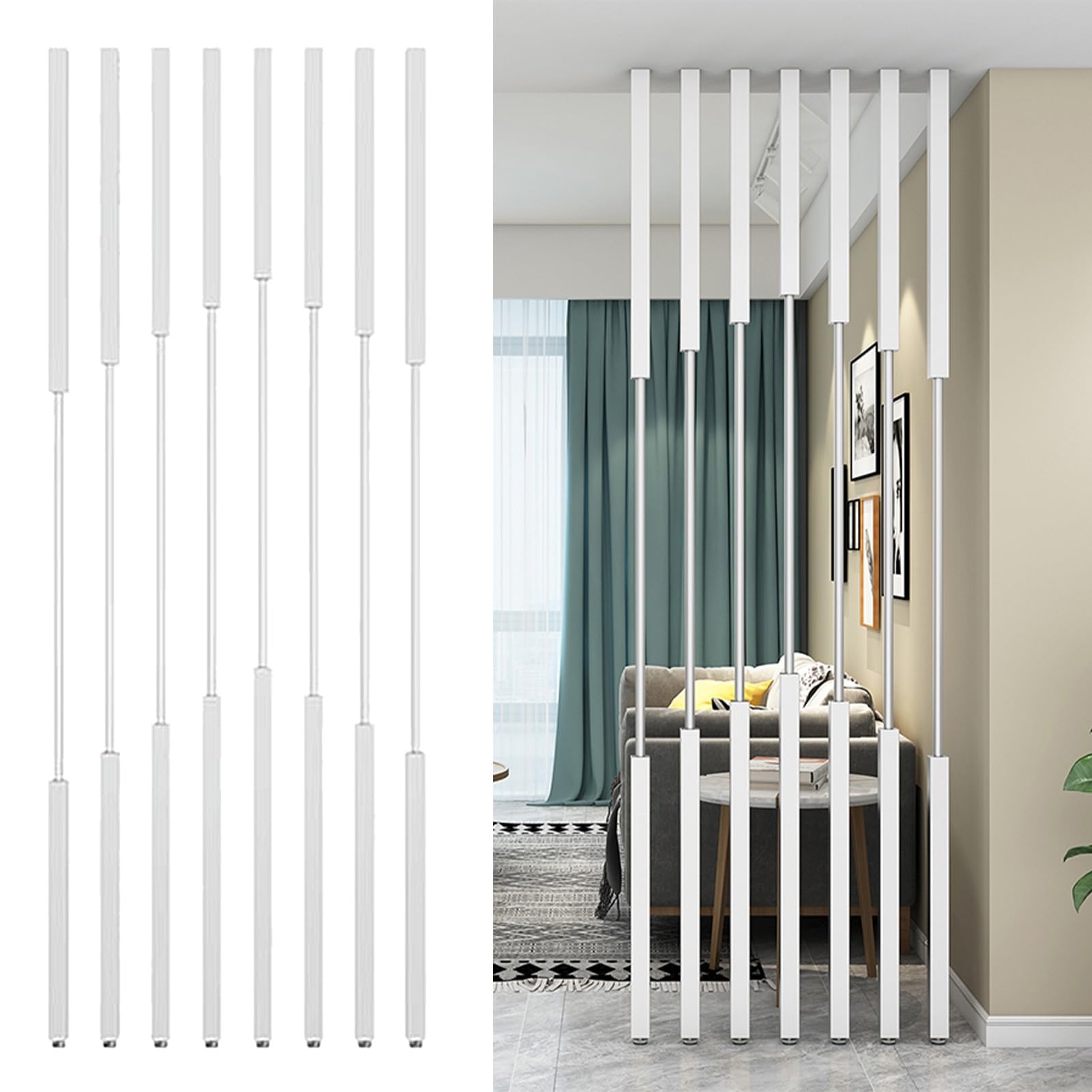 Paravent de séparation de pièce télescopique pour le salon et la chambre 100-300 cm