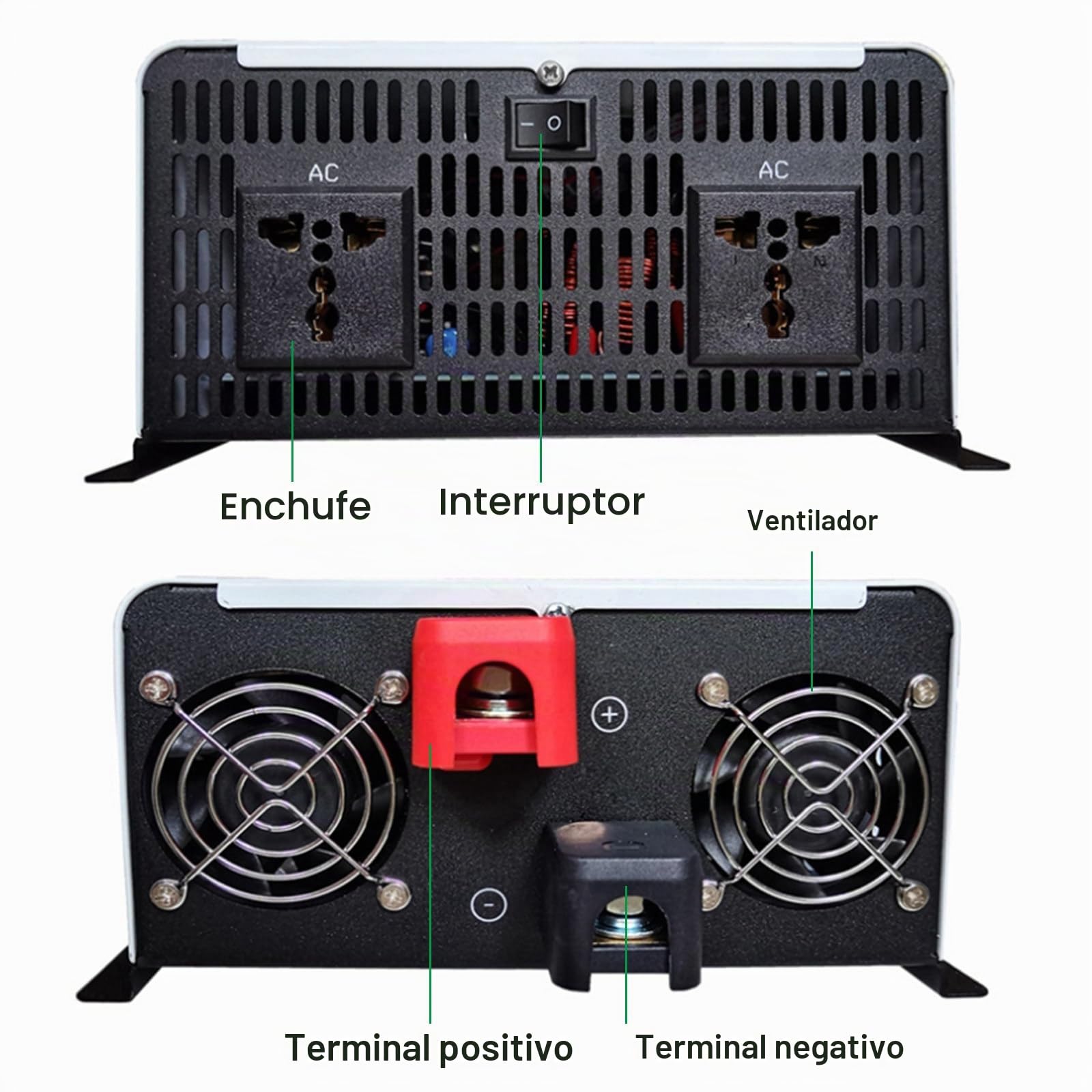 Inversor de Corriente de Onda sinusoidal Pura de 5000 W, convertidor de Voltaje de 12 V, 24 V, 48 V, 60 V, 72 V CC a 110 V 220 V CA con Pantalla LCD, para hogar/RV/camión/Camping,72V5000W