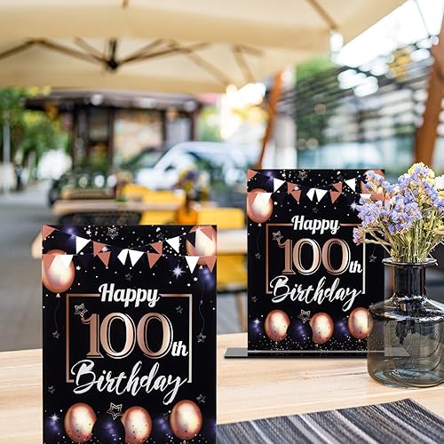 Miniatura 145 de LINGTEER Happy 11th Birthday Decorations, 2Pcs Black&Gold Stand Print Acrylic Table Centerpieces Backdrop Board- Cheers to 11 Years Old Fun Birthday