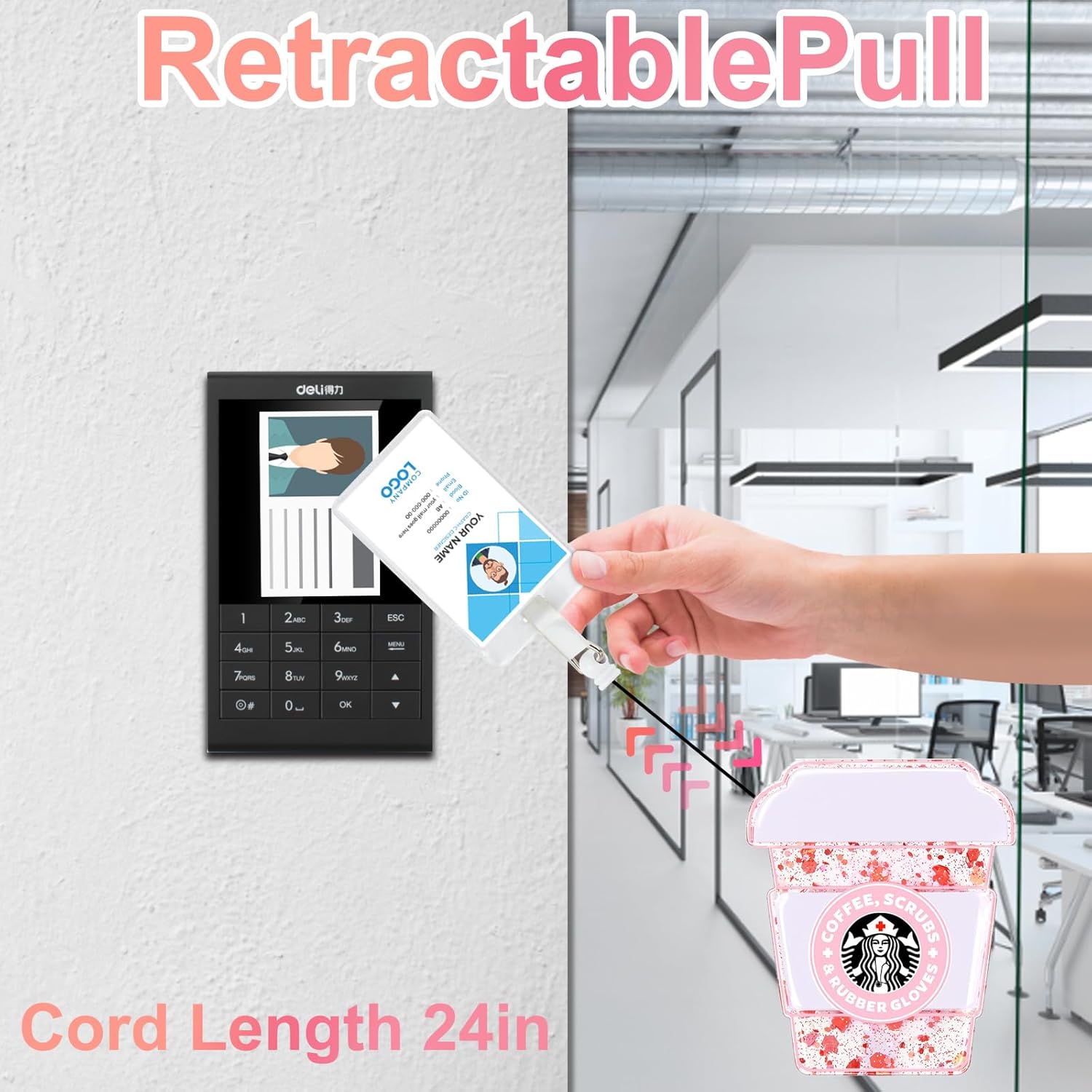 Carrete Retráctil Para Enfermera, Médico, Trabajador Médico Y Estudiante De Enfermería | Lindo Soporte Para Identificación De Enfermera Pediátrica Con Clip De Cocodrilo Y Cordón Retráctil De Nailon