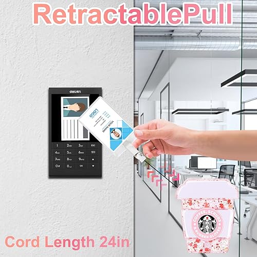 Miniatura 4 de Soporte retráctil para carretes con clip de identificación para enfermera, enfermería, tarjeta de identificación, lindo y divertido rosa, para