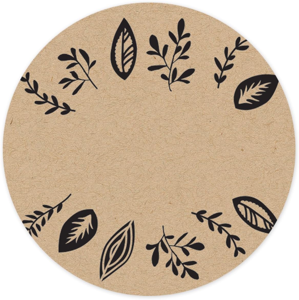 Kraft Leaves Circle Address Labels/Self-Adhesive Custom Address Stickers / 120 Personalized Stickers / 2" Round Envelope Seals/Made in The USA