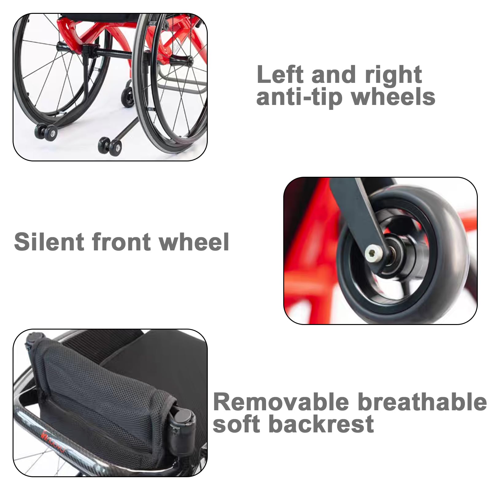 Sillas de Ruedas para Adultos Silla de Ruedas Ligera Y Plegable de Fibra de Carbono Silla de Ruedas Deportiva Apta para Adultos/56X84X68Cm(22X33X26.7Inch)