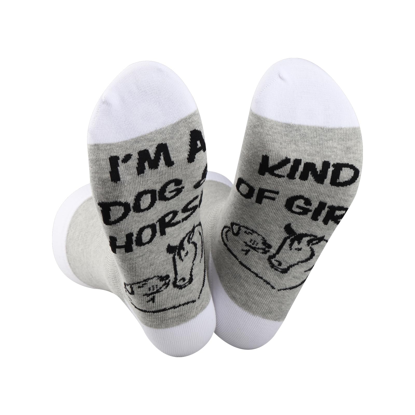 BDPWSS Horse Riding Socks Horse Dog Lover Gift 2 Pairs Funny Equestrian Socks Western Boot Party Favors
