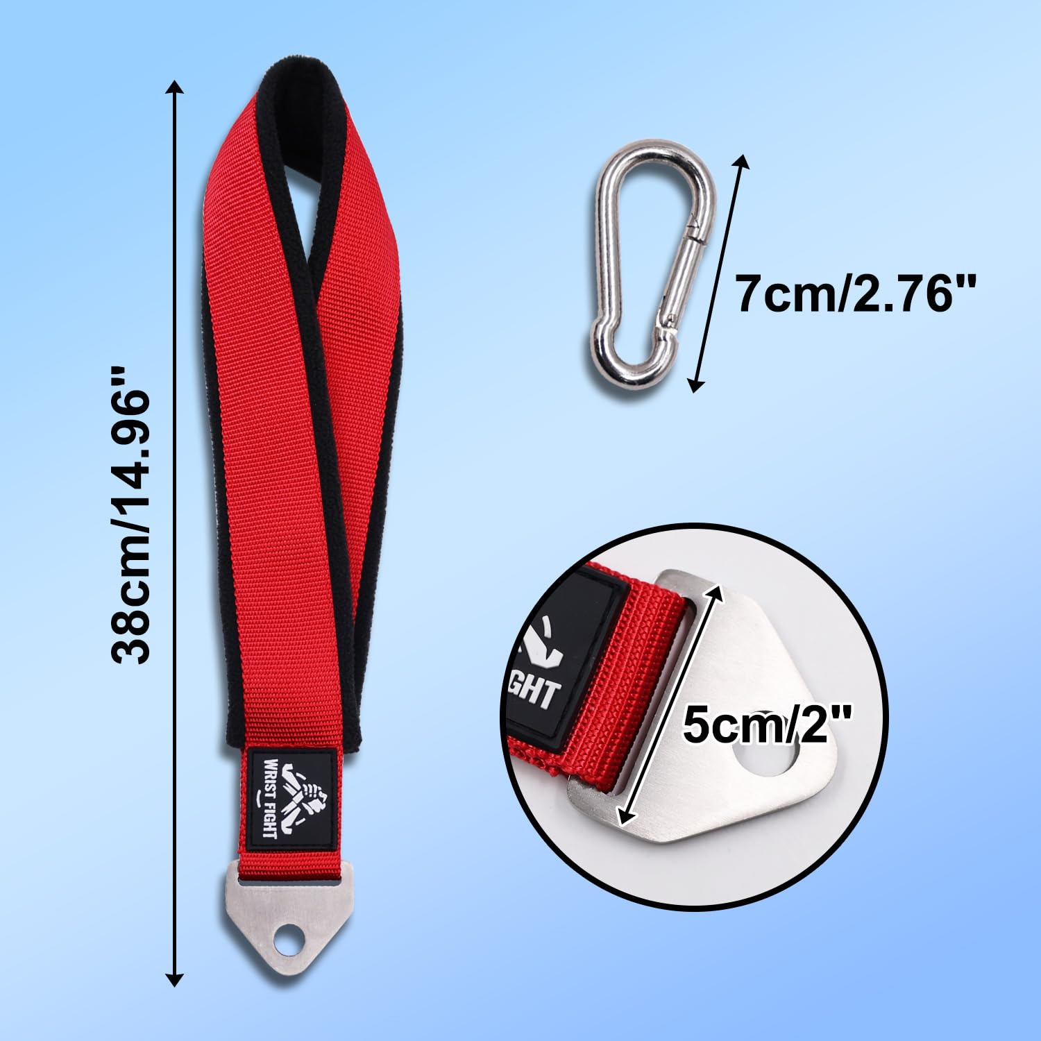 WRIST FIGHT Heavy-Duty Arm Wrestling Strap for Pronation, Forearm, and Bicep Strength Training – Thick Webbing with Fleece Lining & Stainless Steel Triangular Buckle