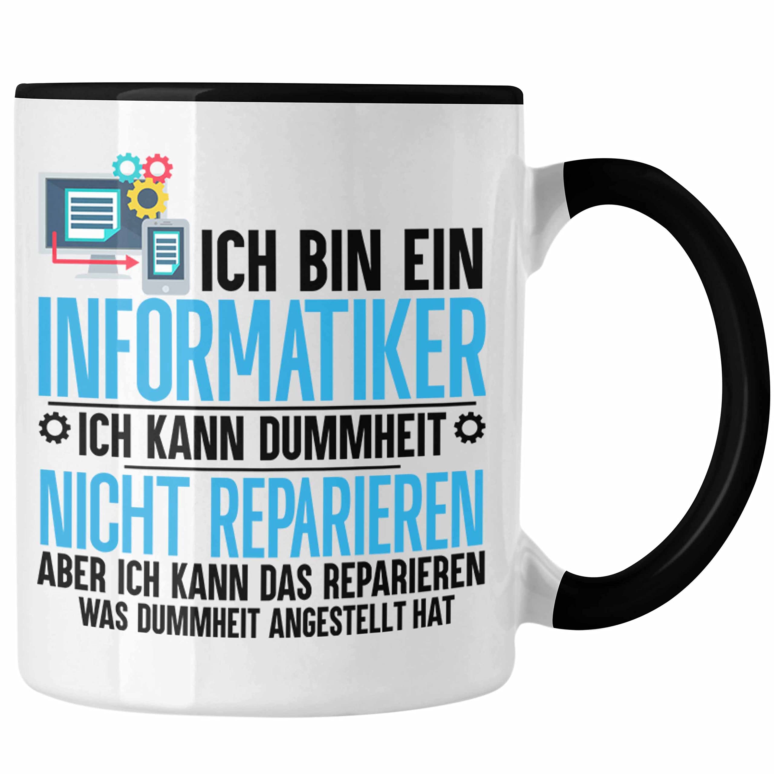 Trendation Tasse Für Informatiker & Programmierer – 'Ich Löse Probleme' Geschenk Für IT-Freaks (Schwarz)