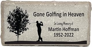Golfer Memorial Stone - Sympathy Gift - Bereavement Gift - Real Stone Personalized by Florida-Funshine