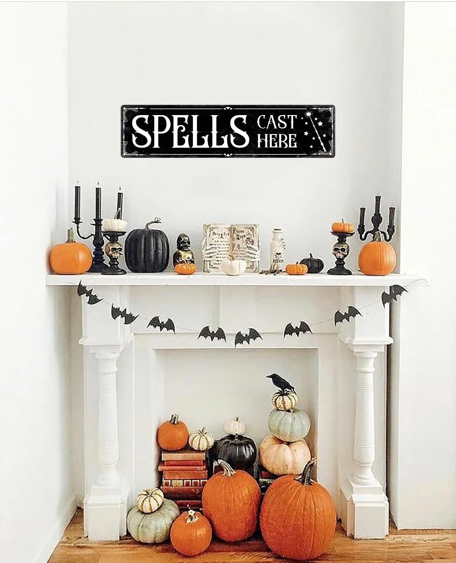 Halloween Pumpkin Gnome Metal Tin Sign - 9 Inch Round Rustic Wall Decor For Home & Bar