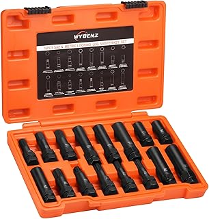 16 Pcs Lug Nut Key Set, Wheel Lock Removal Tool Kit Locking Master Key Set Spline Lug Nut Remover for Removing Wheels Locking Lug Nuts Socket