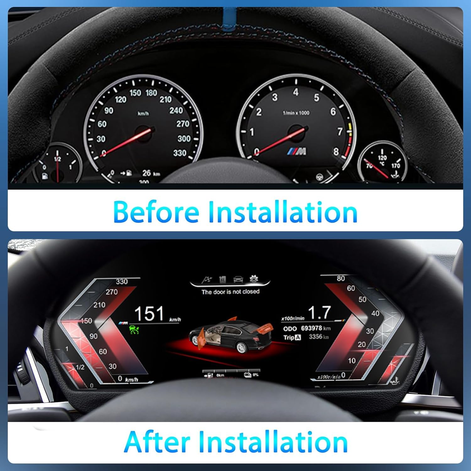 Generic 1920 * 720 Auto LCD Cruscotto per BMW Serie 3 E90 E91 E92 E93 2005-2012 Anni Paneel Virtuele Cockpit Snelheidsmeter Voor