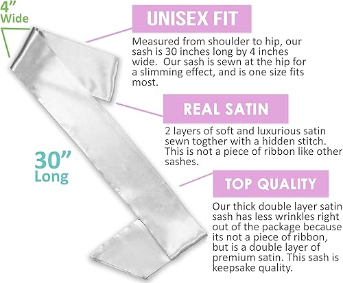 Miniatura 4 de Regalos de novia, banda de despedida de soltera, satén de grado nupcial, novia, novio, dama de honor, banda de dama de honor, suministros de