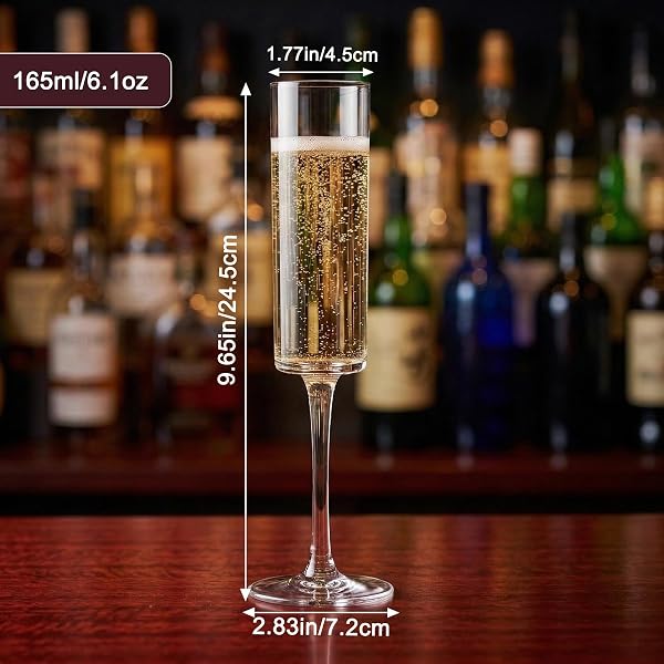 Lot de 2 Verres à Vin Rouge en Acrylique,165 ml,Réutilisables,Sans BPA,Verre à Pied Plastique,Incassables, Parfaits pour les Mariages,Anniversaires,Fêtes et le Camping (Coupes à champagne B) - 4
